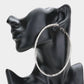 Madeline Love Silver Rhinestone Hoop Earrings