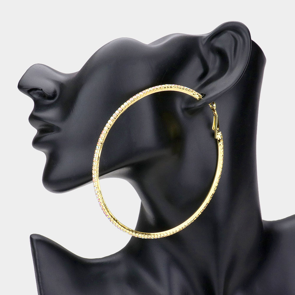 Madeline Love AB, Gold Rhinestone Hoop Earrings