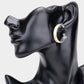 Madeline Love AB, Silver Rectangle Stone Cluster Hoop Earrings