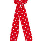 Red C.C. POLKA DOT SASH SCRUNCHIES offer a stylish and practical way to keep hair in place. With their fun polka dot design and handy sash, they are perfect for any hair type. Made with high-quality materials, these scrunchies are durable and comfortable for all-day wear.