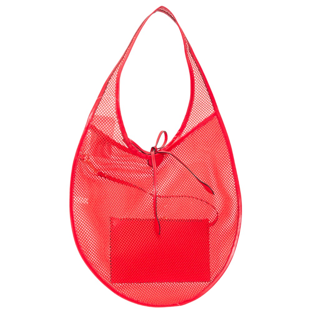 Red Mesh Tote Bag is perfect for carrying all your essentials while also staying stylish. Made with durable and breathable mesh material, it is ideal for beach trips, picnics, and outdoor activities. Its lightweight design and spacious interior make it a must-have accessory for any adventure.