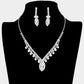 Madeline Love Silver Round Marquise Stone Accented Rhinestone Necklace - Jewelry