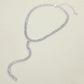 Madeline Love Clear, Rhodium Silver Dipped Y Shaped Rhinestone Necklace