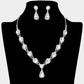 Madeline Love Silver Teardrop Rhinestone Accented Necklace - Jewelry