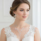 Madeline Love Silver, White Rhinestone Embellished Rose Flower Cluster Vine Necklace - Jewelry