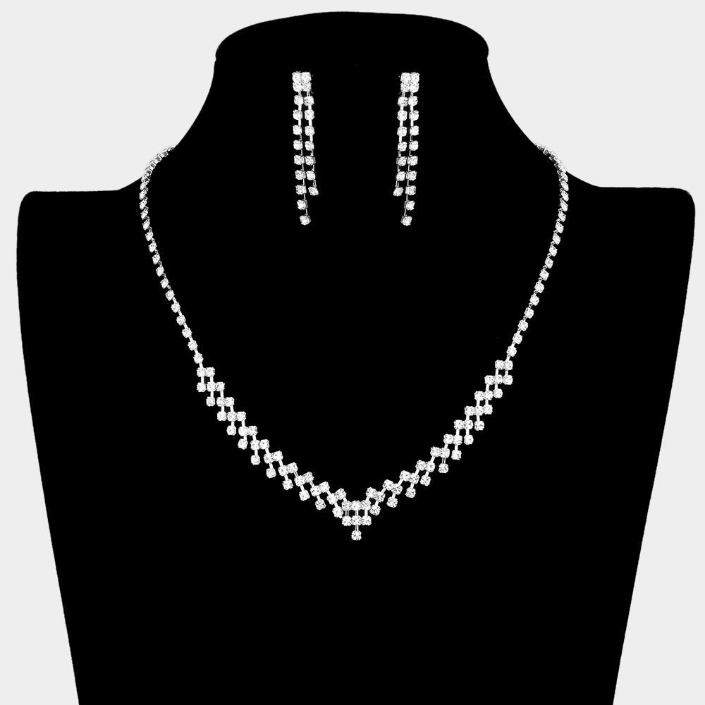 Madeline Love Clear, Silver Rhinestone necklace - Jewelry