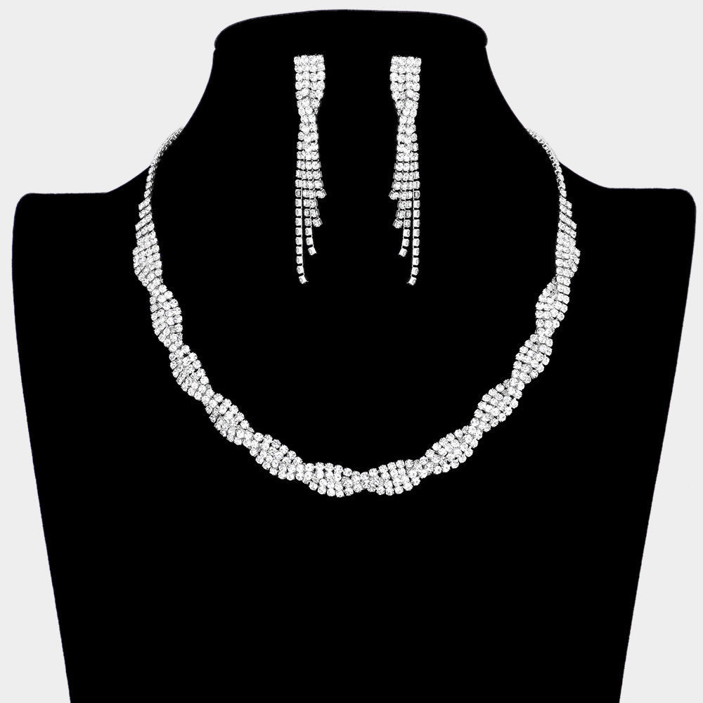 Madeline Love Silver Braided Rhinestone Necklace - Jewelry