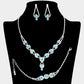 Madeline Love Aqua, Silver Rhinestone Bubble Necklace Jewelry Set