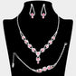 Madeline Love Pink, Silver Rhinestone Bubble Necklace Jewelry Set