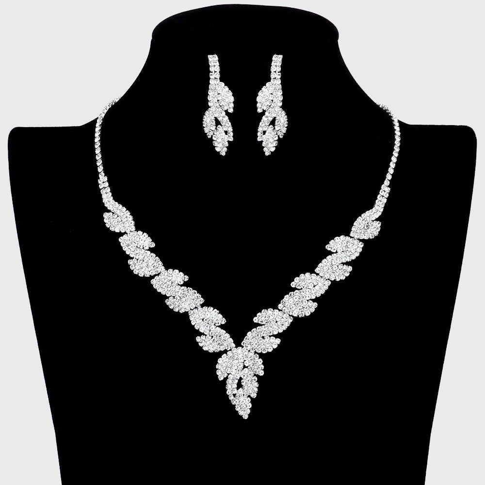 Madeline Love Silver Rhinestone Petal Cluster Necklace - Jewelry