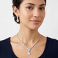 Madeline Love Clear, Silver Teardrop Cluster Embellished Rhinestone Necklace
