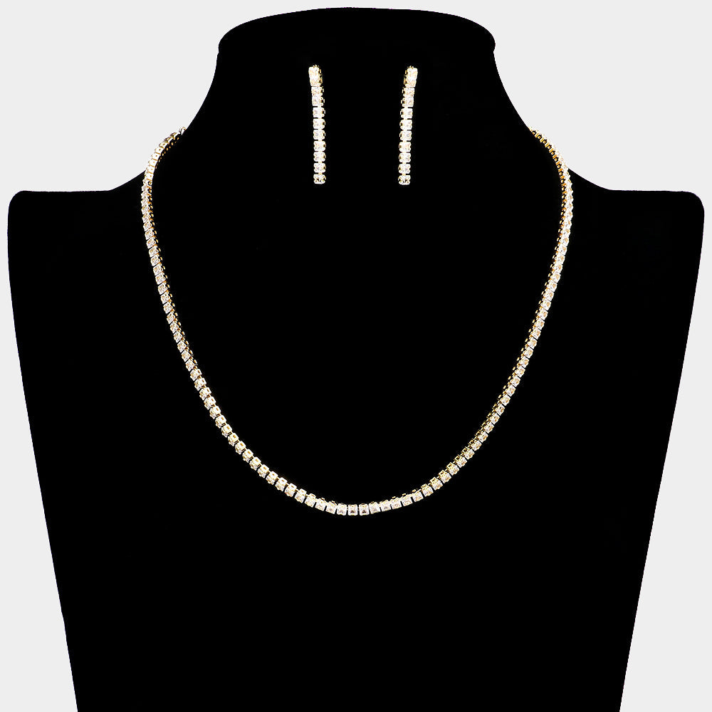 Madeline Love Gold Rhinestone Cluster Necklace - Jewelry