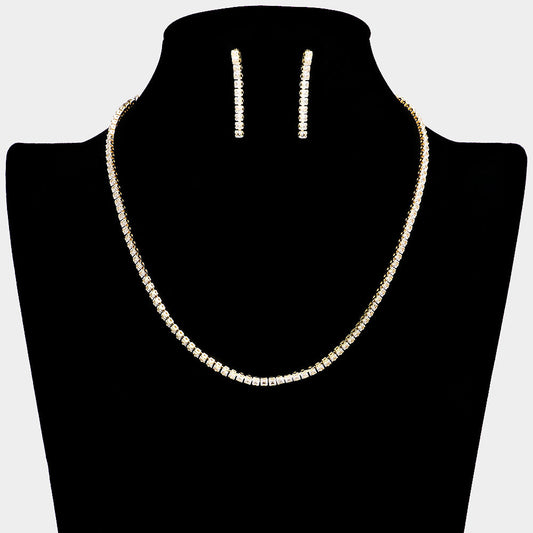 Madeline Love Gold Rhinestone Cluster Necklace - Jewelry