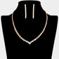Madeline Love AB, Gold Round Rhinestone Necklace - Jewelry