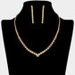 Madeline Love Gold, Lt Col Topaz Round Rhinestone Necklace - Jewelry