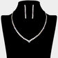 Madeline Love AB, Silver Round Rhinestone Necklace - Jewelry