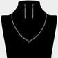 Madeline Love Black, Silver Round Rhinestone Necklace - Jewelry