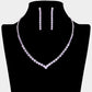 Madeline Love Amethyst , Silver Round Rhinestone Necklace - Jewelry