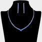 Madeline Love Sapphire, Silver Round Rhinestone Necklace - Jewelry