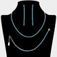 Madeline Love Aqua, Silver Rhinestone Paved Chain Necklace Jewelry Set
