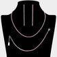 Madeline Love Lt Rose, Silver Rhinestone Paved Chain Necklace Jewelry Set