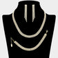 Madeline Love Gold Rhinestone Paved 4-Row Necklace Jewelry Set