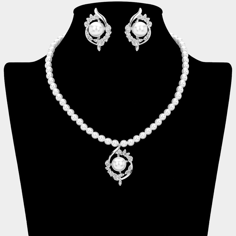 Madeline Love Silver, White Elegant Pearl Pendant Necklace - Necklaces