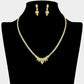 Madeline Love Silver, Yellow Marquise CZ Stone Cluster Necklace - Jewelry