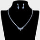 Madeline Love Light, Sapphire, Silver Marquise CZ Stone Cluster Necklace - Jewelry