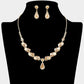 Madeline Love Gold, Lt Col Topaz Teardrop Stone Pendant Accent Marquise Flower Stone Cluster Embellished Necklace - Jewelry