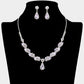Madeline Love Amethyst , Silver Teardrop Stone Pendant Accent Marquise Flower Stone Cluster Embellished Necklace - Jewelry