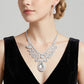 Madeline Love Clear, Silver Teardrop Accented Rhinestone Necklace
