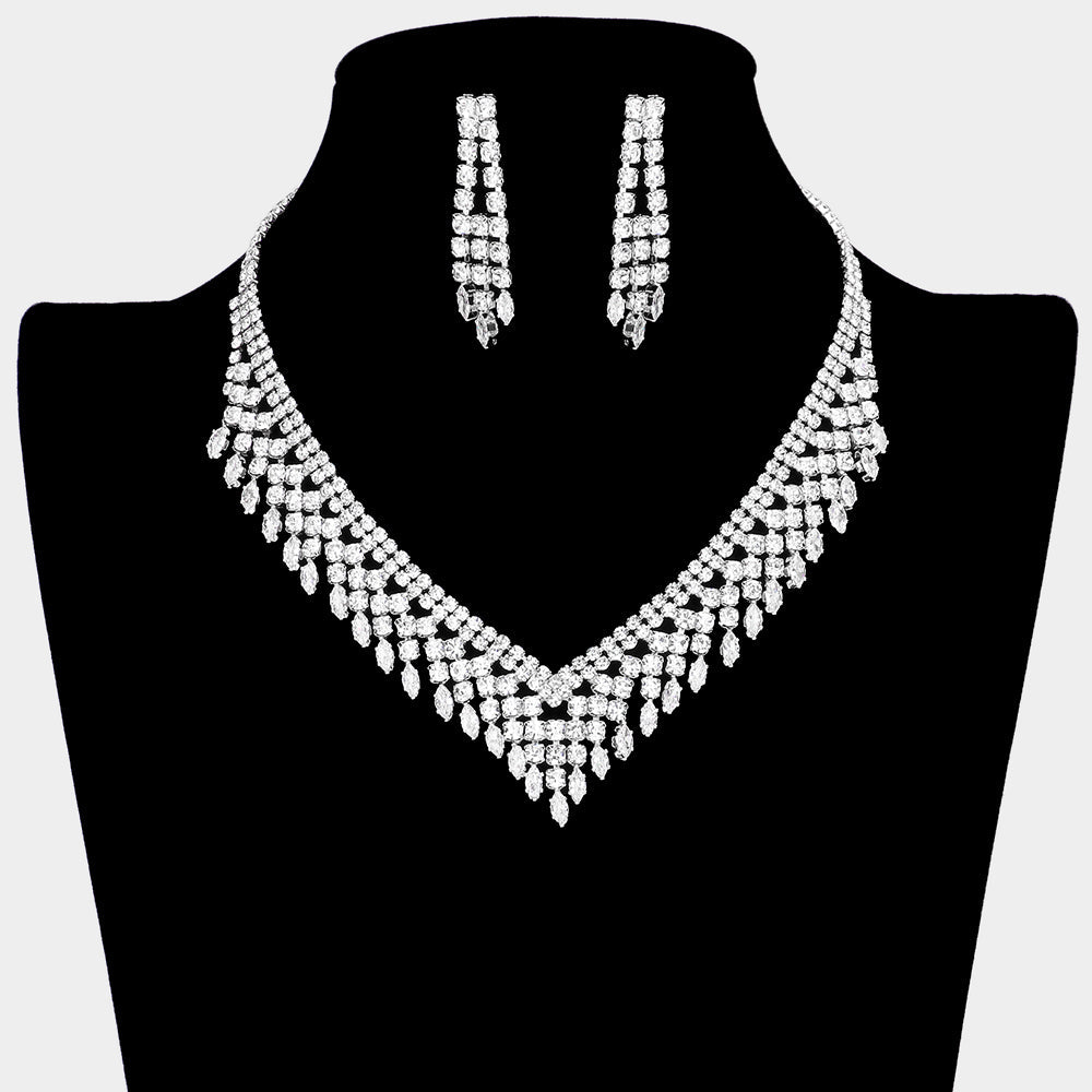 Madeline Love Silver CZ Marquise Accented Necklace - Jewelry