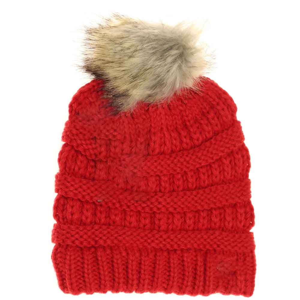 Red Baby Fur Pom CC Beanie combines cozy comfort with stylish design, featuring a soft, fluffy fur pompom that adds a playful touch. Crafted for delicate skin, its gentle fabric keeps little heads warm without irritation. Ideal for everyday wear, this beanie offers both functionality and charm to keep your baby snug during cooler weather. 