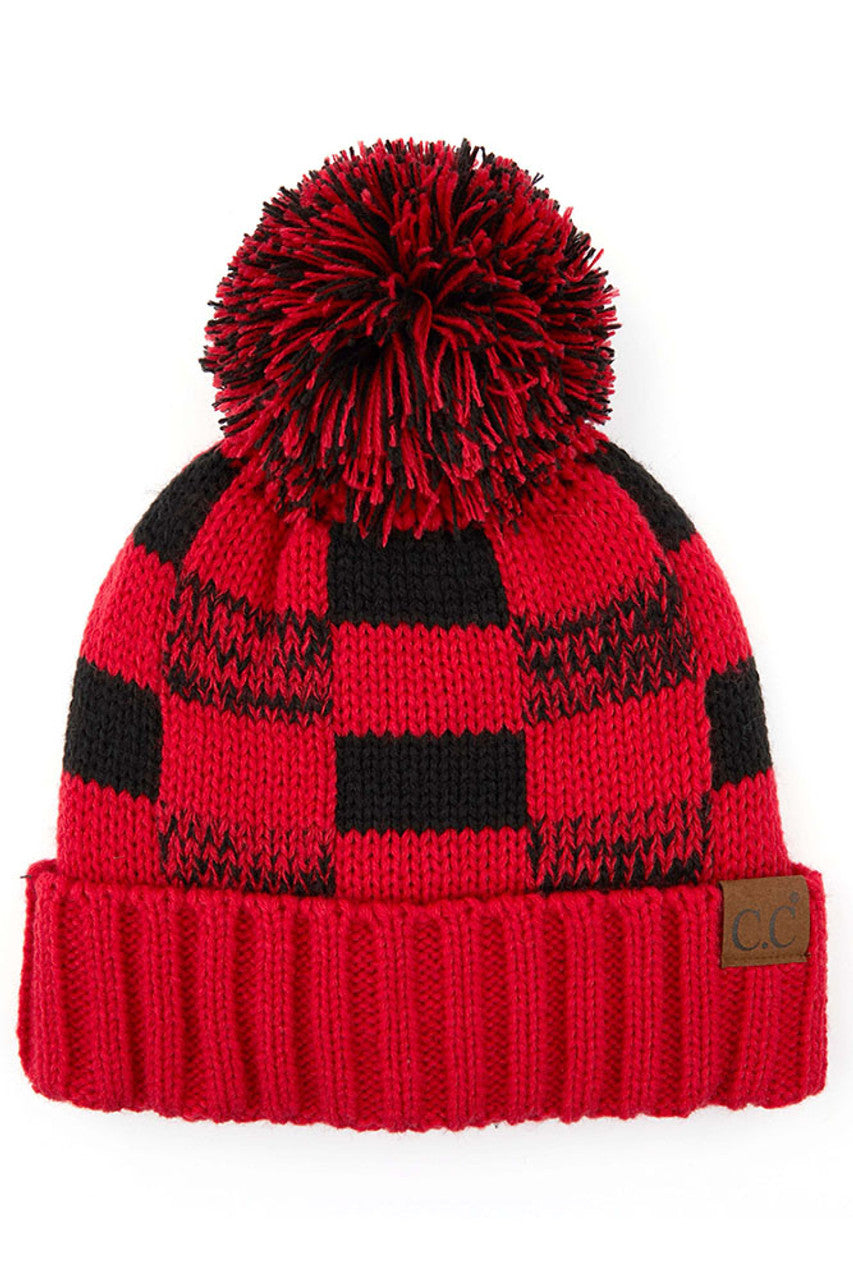 Red Black C.C. Buffalo Check Beanie with Pom Hat combines technical performance with timeless design. Featuring a distinctive buffalo check pattern and decorative pom, this premium headwear delivers superior thermal retention while maintaining breathability. Precision-crafted construction ensures a comfortable fit that maintains shape through extended wear, making it an essential cold-weather accessory for the discerning customer. 