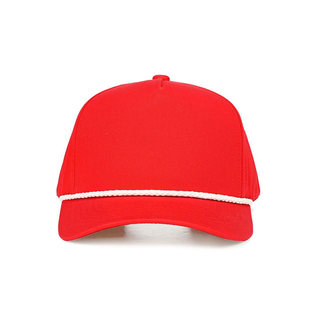 Red CC Beanie Solid Trucker Hat Baseball Cap with Rope Point Detail features a clean, plain design accented by a classic rope detail for a timeless, laid-back look. The structured trucker style offers breathable comfort and an adjustable fit, making it perfect for everyday wear.