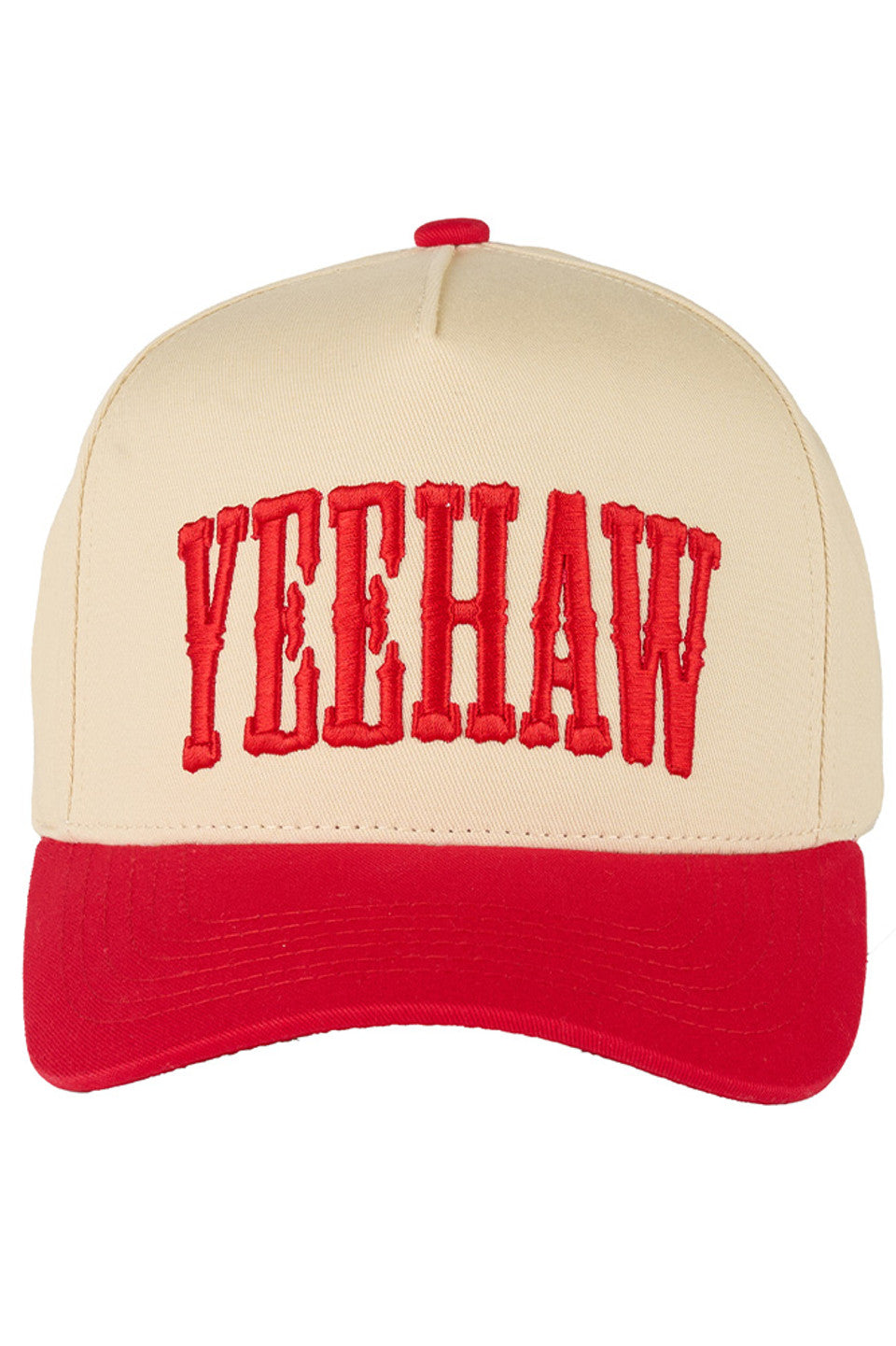 Red C.C YEEHAW Embroidery Two Tone Cotton Trucker Cap combines classic trucker style with durable cotton fabric for lasting comfort. Featuring a distinctive two-tone design and detailed embroidery, this cap offers both a stylish look and breathable wear. Ideal for outdoor activities or casual everyday use, it provides adjustable fit and reliable sun protection. Elevate your headwear collection with this expertly crafted accessory that seamlessly balances function and fashion. 