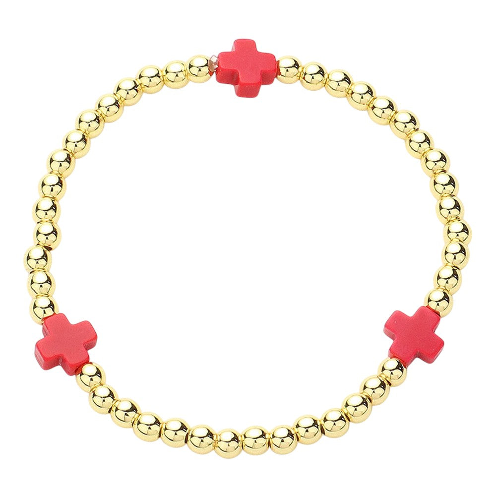 Red Cross Pointed Stainless Steel Ball Beaded Stretch Bracelet features a unique combination of cross-pointed stainless steel and beaded stretch design. The durable materials make it perfect for everyday wear, while the stylish design adds a touch of sophistication to any outfit. With its comfortable and easy-to-wear construction, this bracelet is a must-have accessory for any fashion-forward individual. Upgrade your jewelry collection with this versatile and timeless piece.