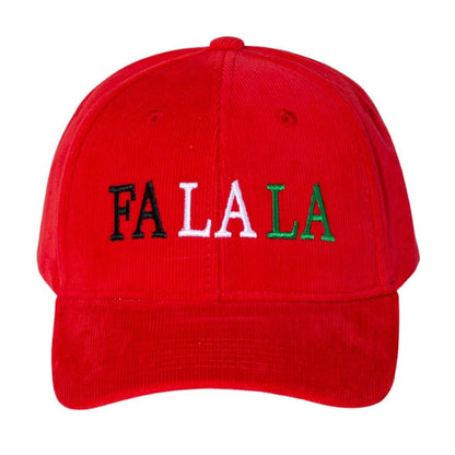 Celebrate the season with this playful holiday cap featuring FA LA LA embroidered in festive colors. A fun Christmas accessory that adds cheer to any outfit, perfect for parties, gatherings, or gifting. Adjustable fit makes it a stylish novelty hat for spreading holiday spirit all season long.