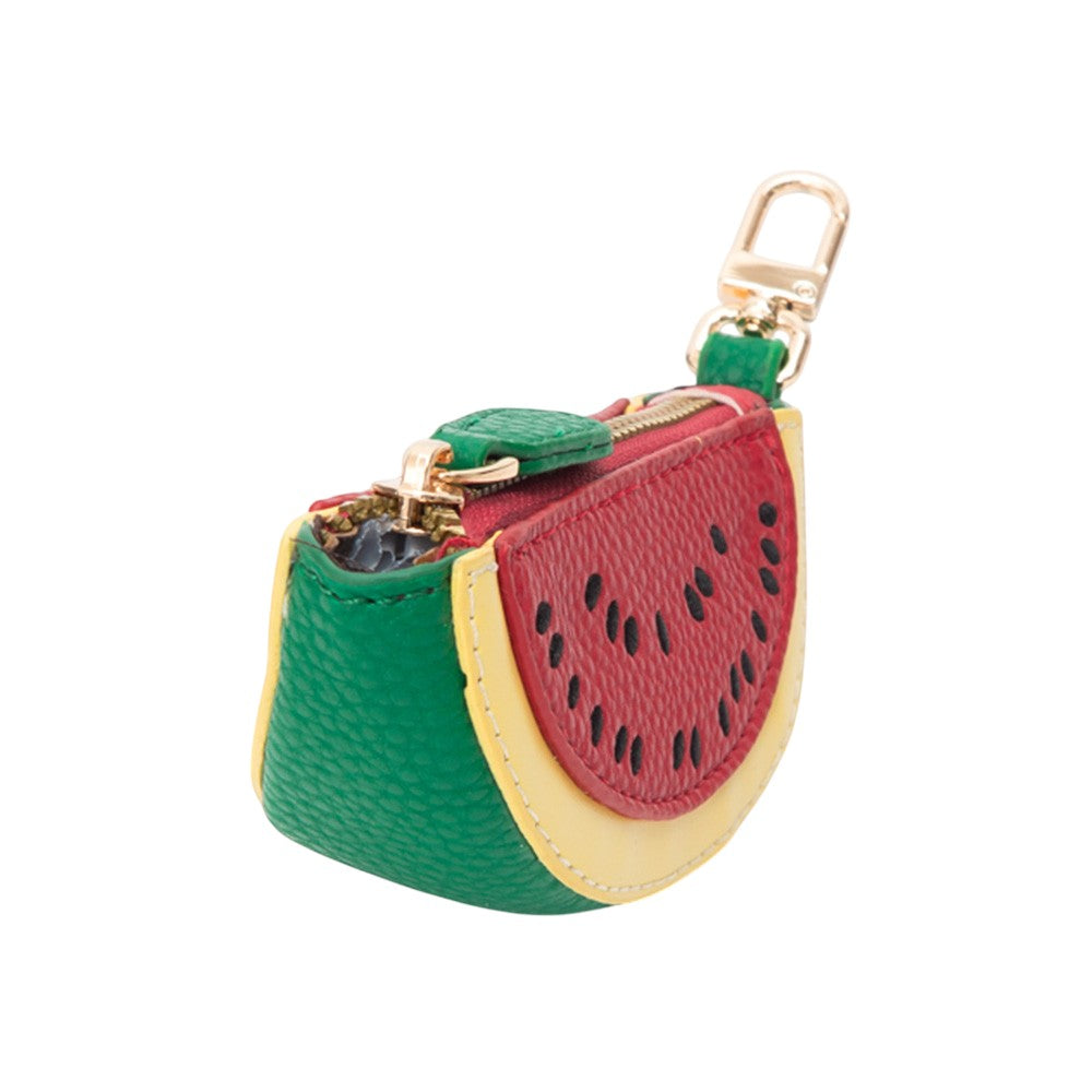 Red Faux Leather Watermelon Bag Charm is the perfect accessory for any bag. Made from high-quality faux leather, it adds a touch of fun and style to your bag while also being durable and long-lasting. The colorful watermelon design is eye-catching and will surely make a statement. A must-have for any bag lover! 
