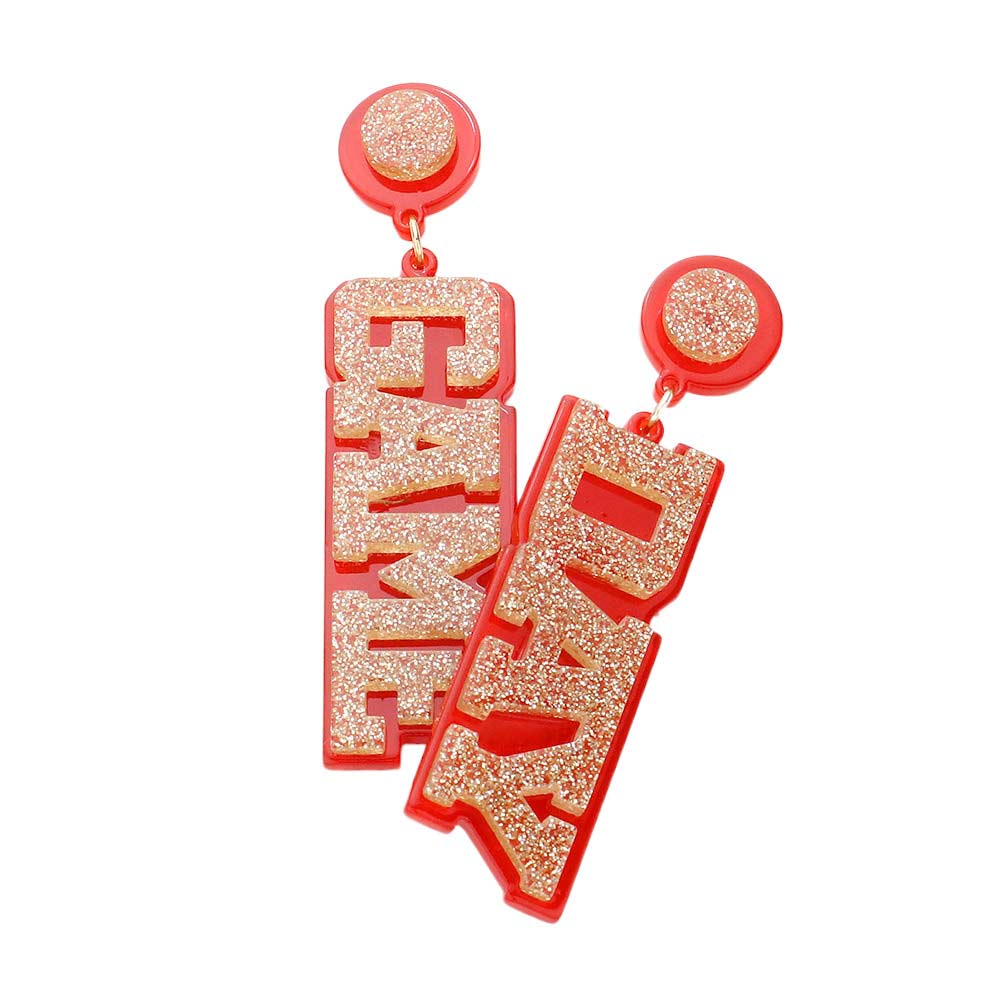 Red Game Day Georgia College School Color Resin Message Earrings, it will make your annual sports function more enjoyable. Perfect for adding just the right amount of shimmer & shine and a touch of class to special events. These unique game-day message earrings are a fantastic gift for your friends, family, or loved ones.