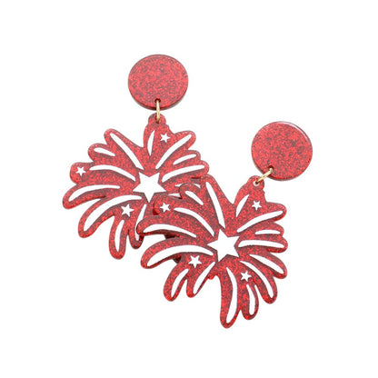 Glittered Resin Fireworks Dangle Earrings