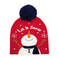 Red Let it Snow Message Snowman Snowflake Pom Pom Beanie Hat. Stay cozy and stylish this winter season with this. Featuring a festive Christmas theme complete with a snowman, snowflakes, and a luxuriously soft pom pom, this beanie hat is perfect for cold-weather wear. Enjoy the utmost warmth and comfort all winter long.