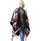 Red Reversible Plaid Check Patterned Tassel Cape Poncho, with the latest trend in ladies' outfit cover-up! the high-quality knit poncho is soft, comfortable, and warm but lightweight. It's perfect for your daily, casual, evening, vacation, and other special events outfits. A fantastic gift for your friends or family.