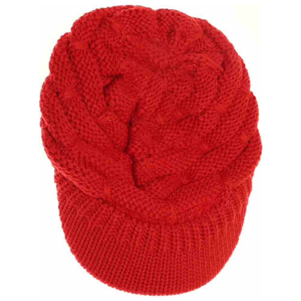 Red Ribbed Knit Hat with a Brim offers a sophisticated blend of texture and functionality. Crafted with a detailed ribbed stitch, this hat ensures warmth and durability, while the integrated brim provides essential sun protection without compromising style. Designed for those seeking a refined accessory, it delivers comfort and versatility suitable for various outdoor conditions.