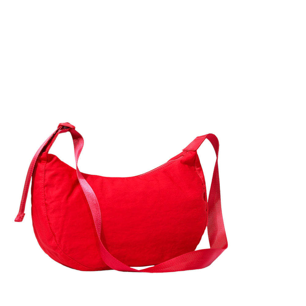 Red Solid Nylon Sling Bag Crossbody Bag, is perfect to carry all your handy items with ease. This handbag features a top zipper closure for security that makes your life easier and trendier. This is the perfect gift idea for a birthday, holiday, Christmas, anniversary, Valentine's Day, etc.