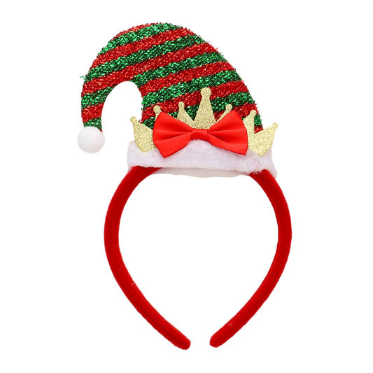 Red Tinsel Santa Elf Hat Headband, push back your hair with this pretty headband, and add a pop of color to any plain outfit! This is beautifully designed with a bow theme that will make a glowing touch on everyone. This is the perfect gift for Christmas, especially for your friends, family, and the people you love.