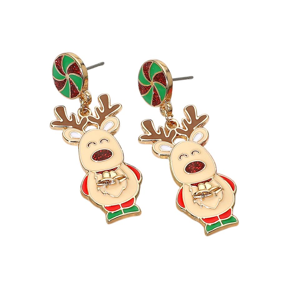 Add playful holiday spirit to your look with these charming reindeer earrings, featuring a fun design and cheerful accents. Perfect for seasonal events, gifting, or spreading joy all winter long.
