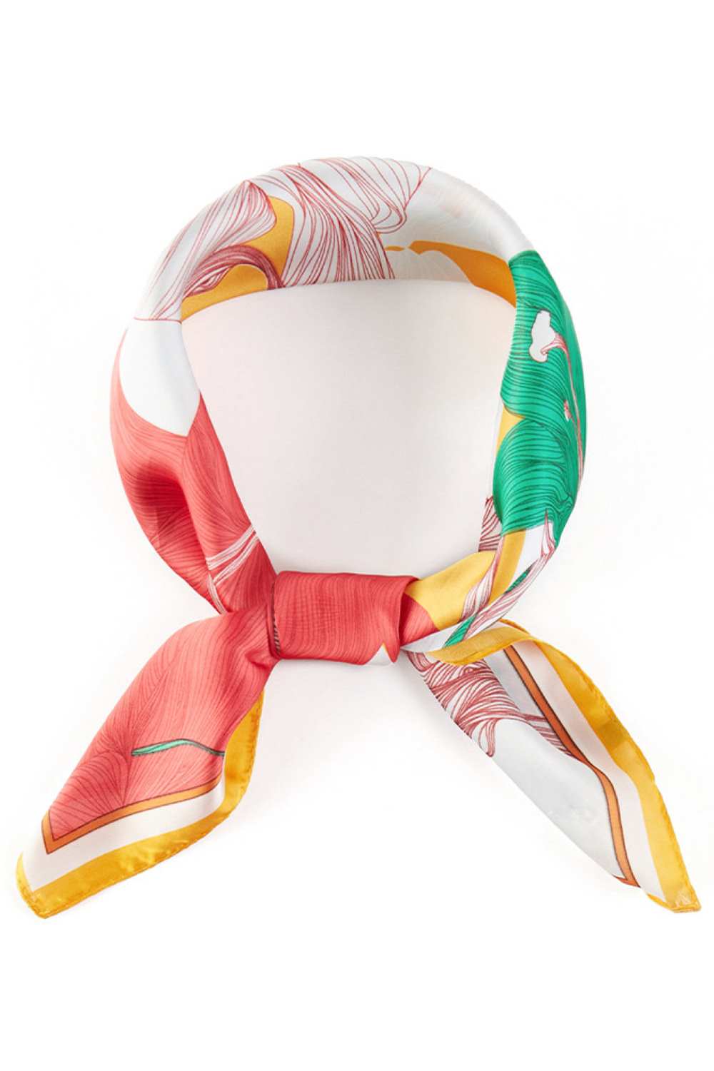 Red Elevate your accessory game with this stunning bandana scarf featuring a bold floral pattern print. Crafted from 100% polyester, this lightweight, silky fabric drapes beautifully and feels luxuriously soft against your skin. The generous 27.5" x 27.5" square size offers versatile styling options wear it as a headscarf, neck wrap, or tie it to your bag for an instant style boost. Perfect for all seasons, this easy-care piece transitions seamlessly from casual to chic.