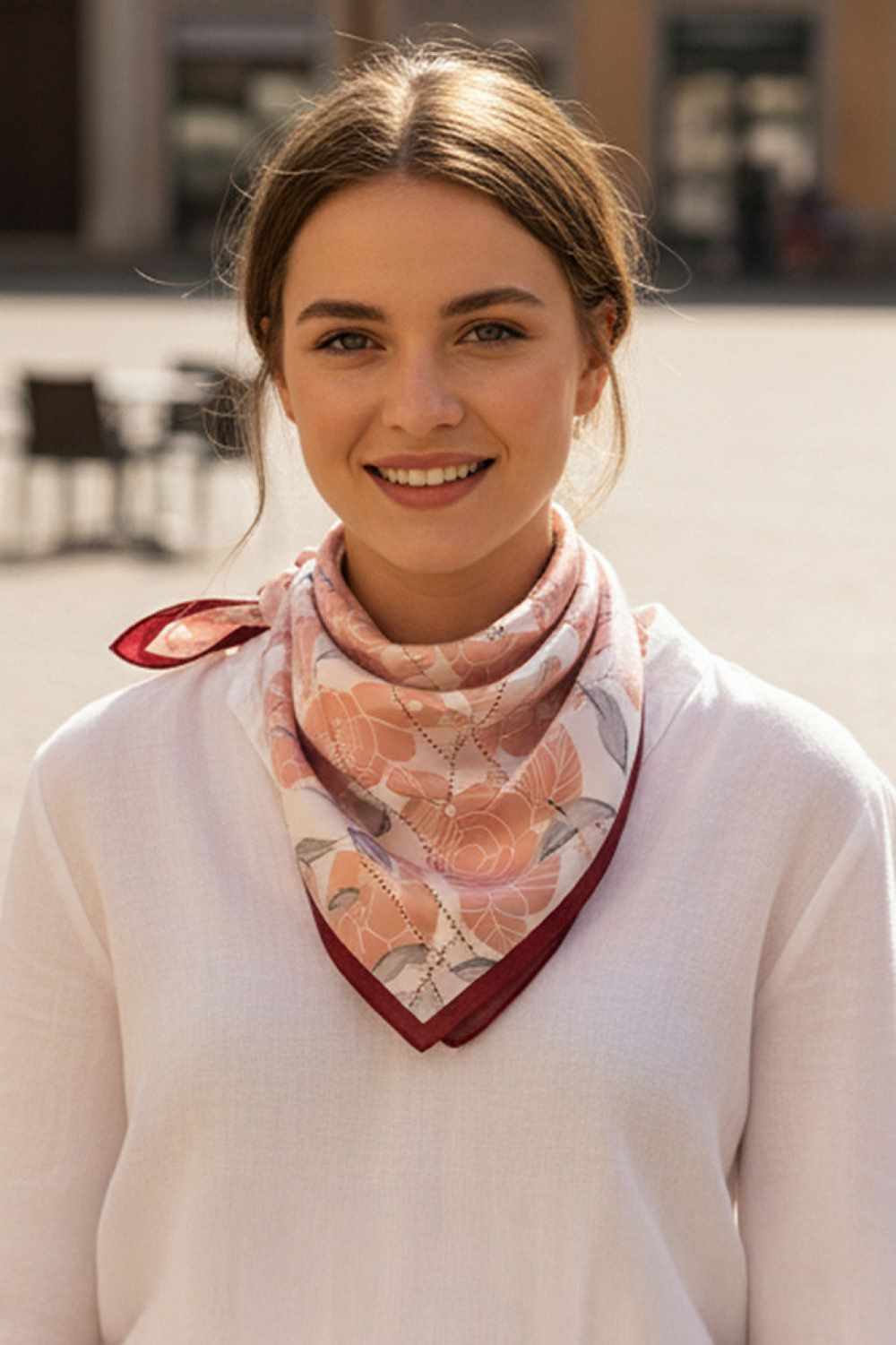 Red Elevate your accessory game with this versatile bandana scarf, featuring a stunning botanical pattern print. Crafted from 100% polyester, it delivers a silky-smooth feel that's lightweight and comfortable year-round. The generous 27.5" x 27.5" square size offers endless styling possibilities wear it as a headscarf, neck wrap, or tie it to your bag for a pop of natural-inspired color. Perfect for any season, this easy-care piece transitions seamlessly from casual to chic.